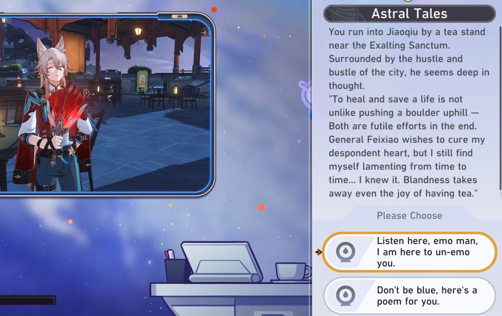 Jiaoqiu random Astral Tale event in Star Rail WORLD in HSR