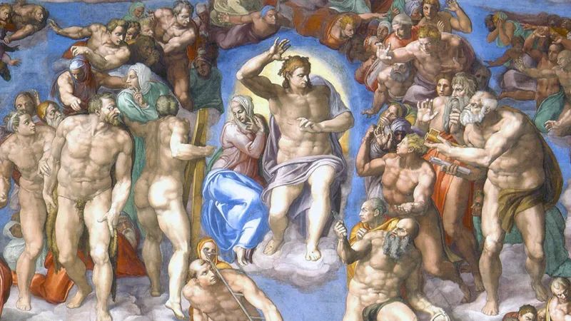 A portion of The Last Judgment, by Michelangelo