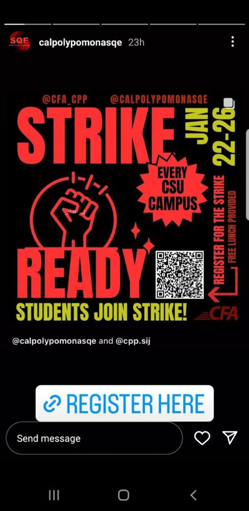 "Strike Ready" flyer from @calpolypomonasqe