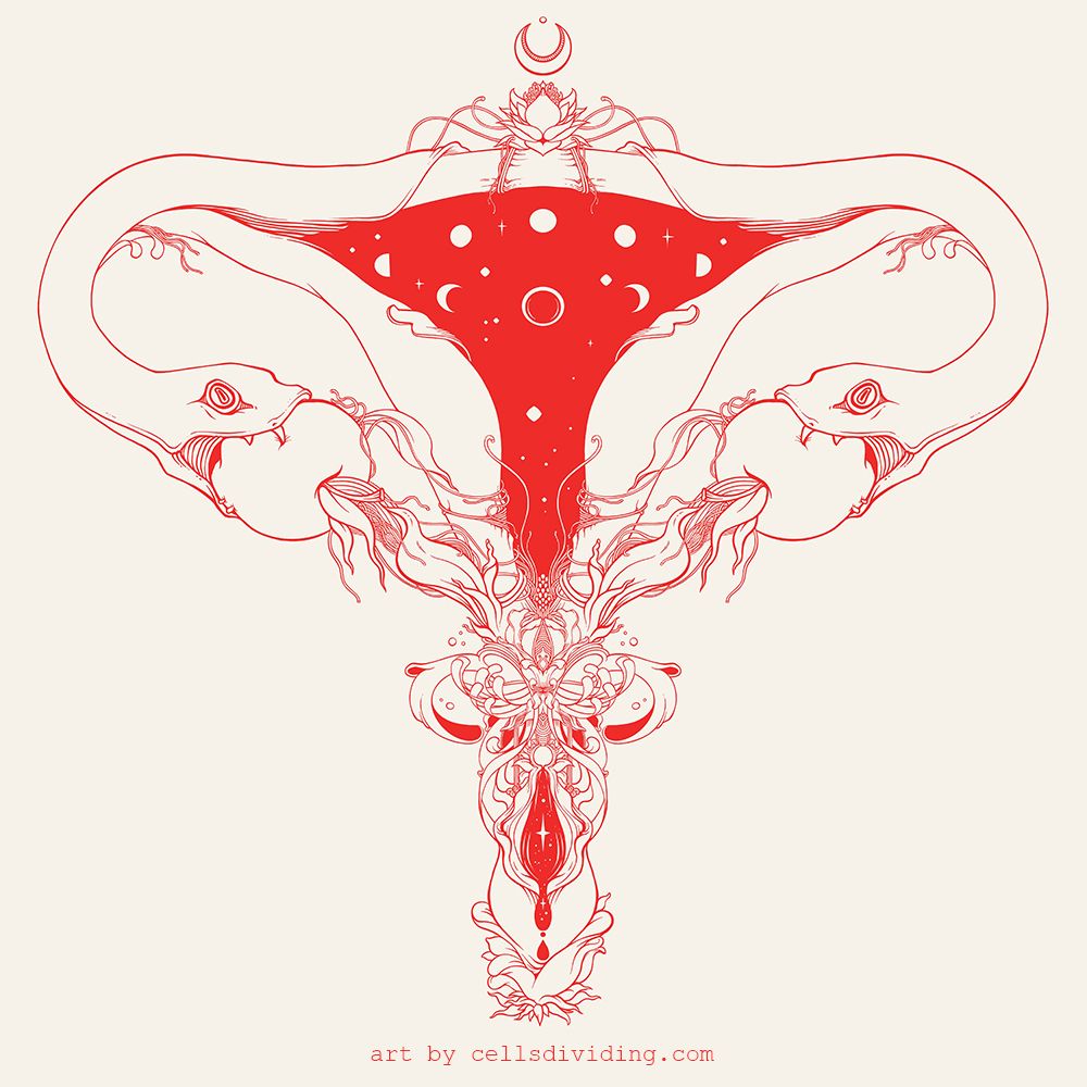 uterus artwork with snake