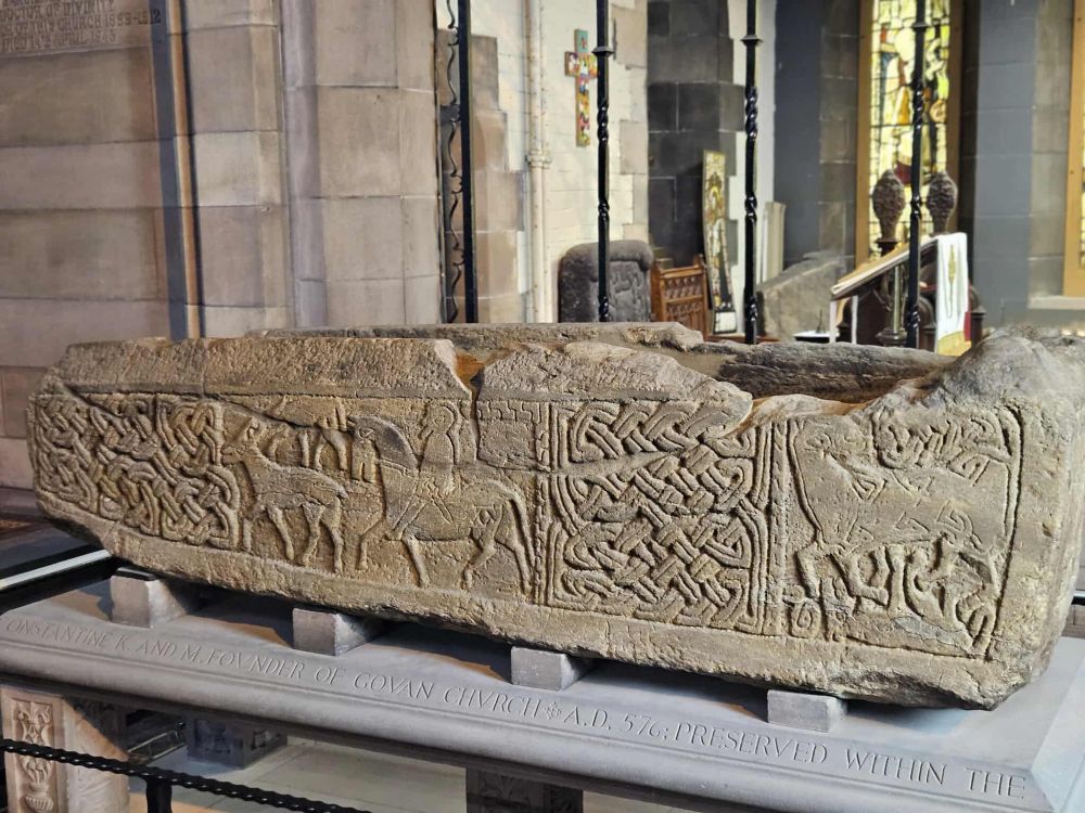 Sarcophagus with Viking motives in Govan Old Church