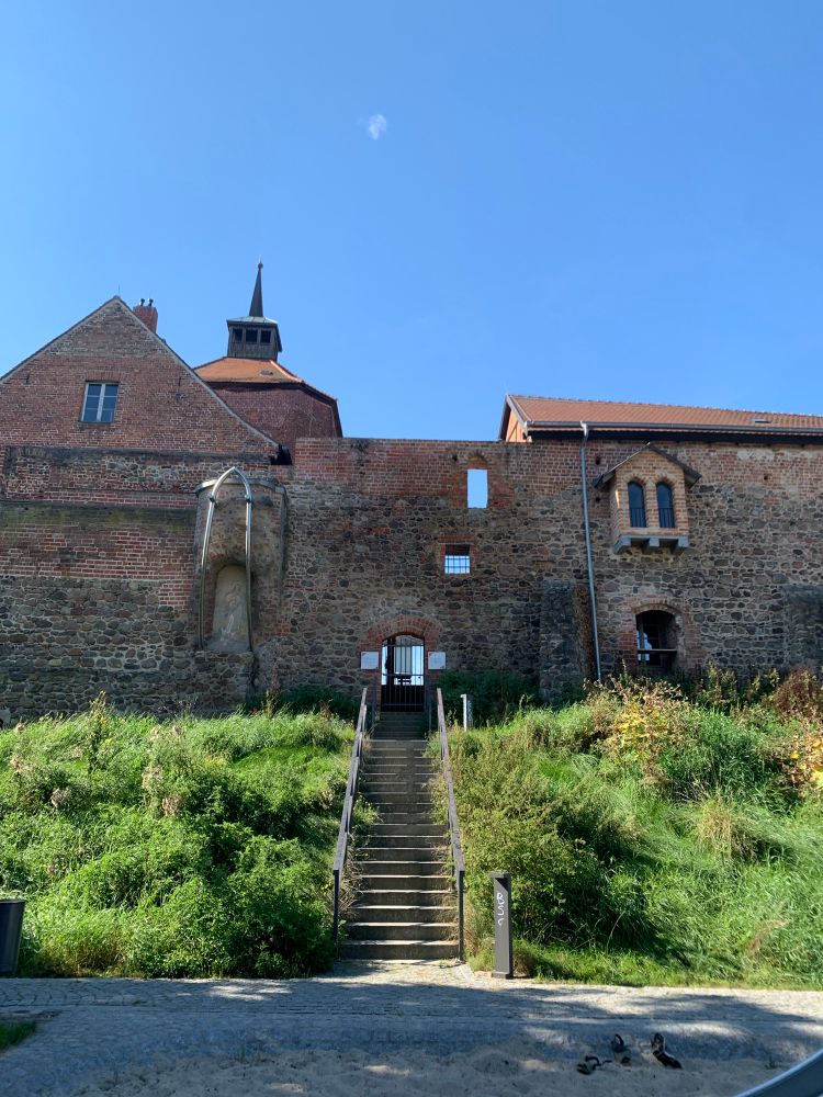 the burg beeskow northern wall on a sunny morning