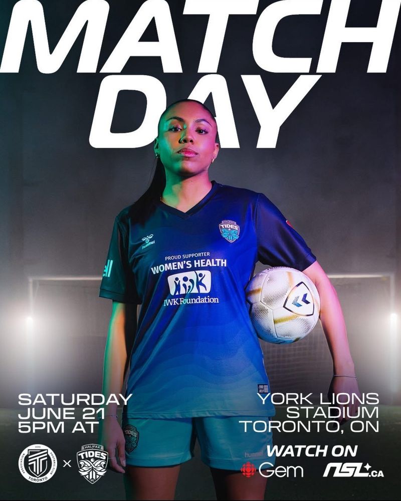 It’s match day vs  🌊

🕚 Tune in 5pm AT
📺 CBC GEM, NSL.ca
📍York Lions Stadium