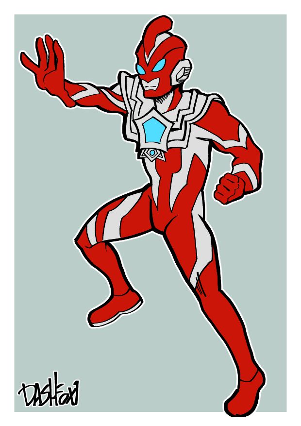 Ultraman from Ultraman Omega holding out his hand.