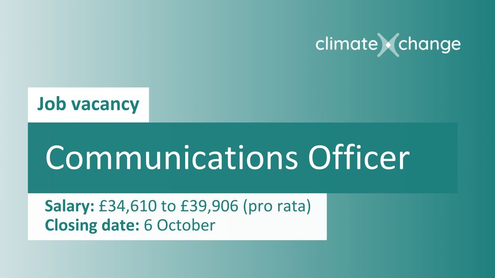 Job vacancy: Communications officer. Salary: £34,610 to £39906 pro rata. Closing date: 6 October