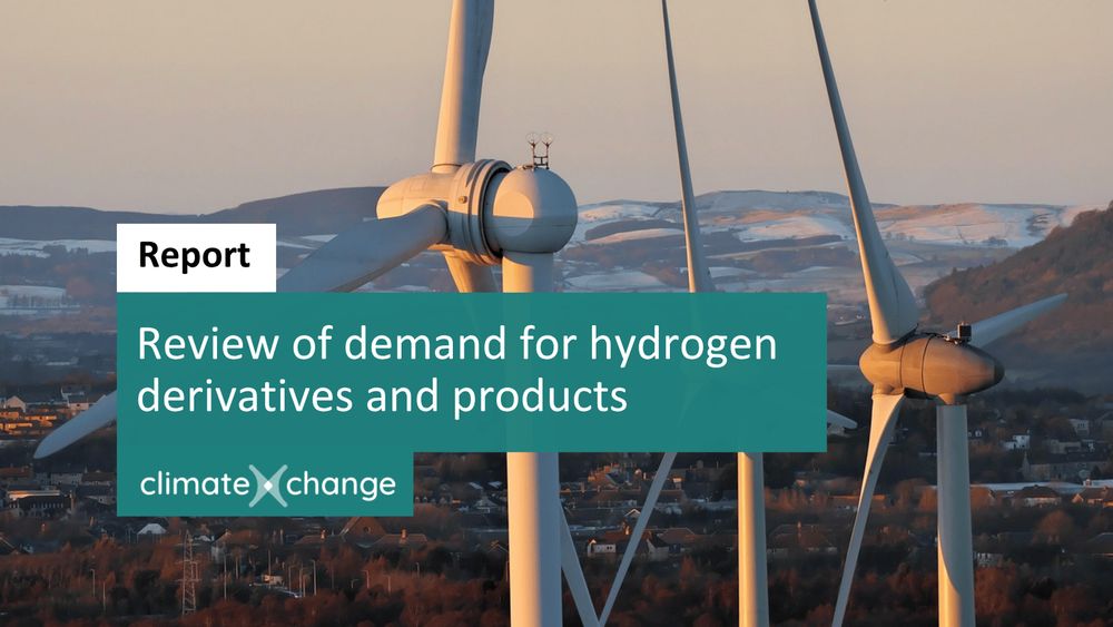 ClimateXChange report: Review of demand for hydrogen derivatives and products