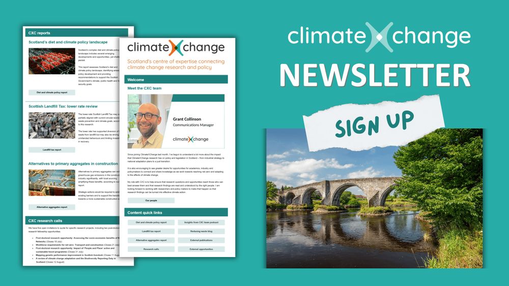 ClimateXChange newsletter - sign up. Snapshots of the July issue.