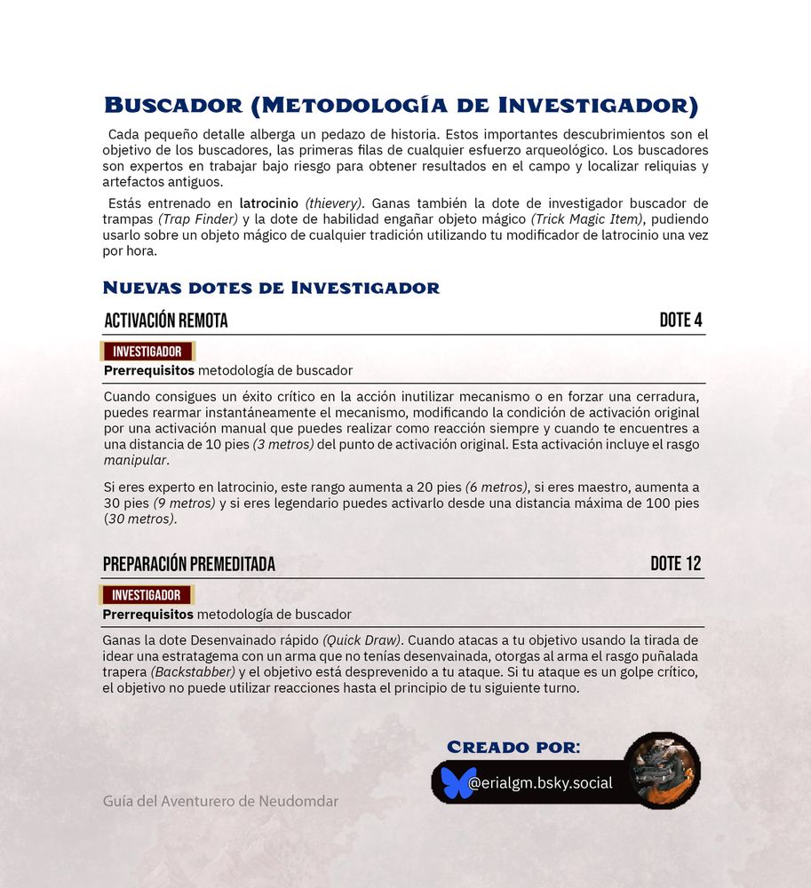 Metodología homebrew para el Investigador (Pathfinder 2e) en Español.