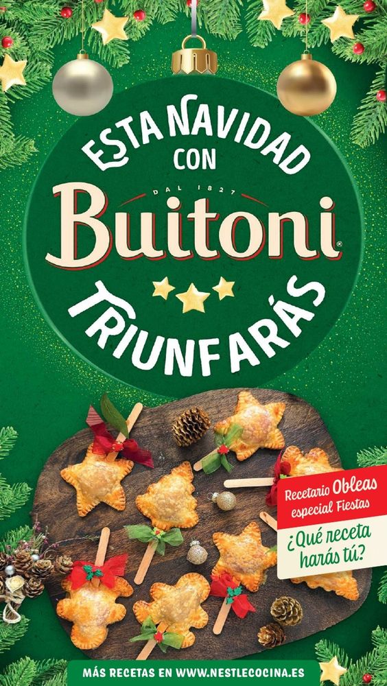 Portada del libro de cocina gratuito: Recetario con obleas Buitoni Navidad 2025