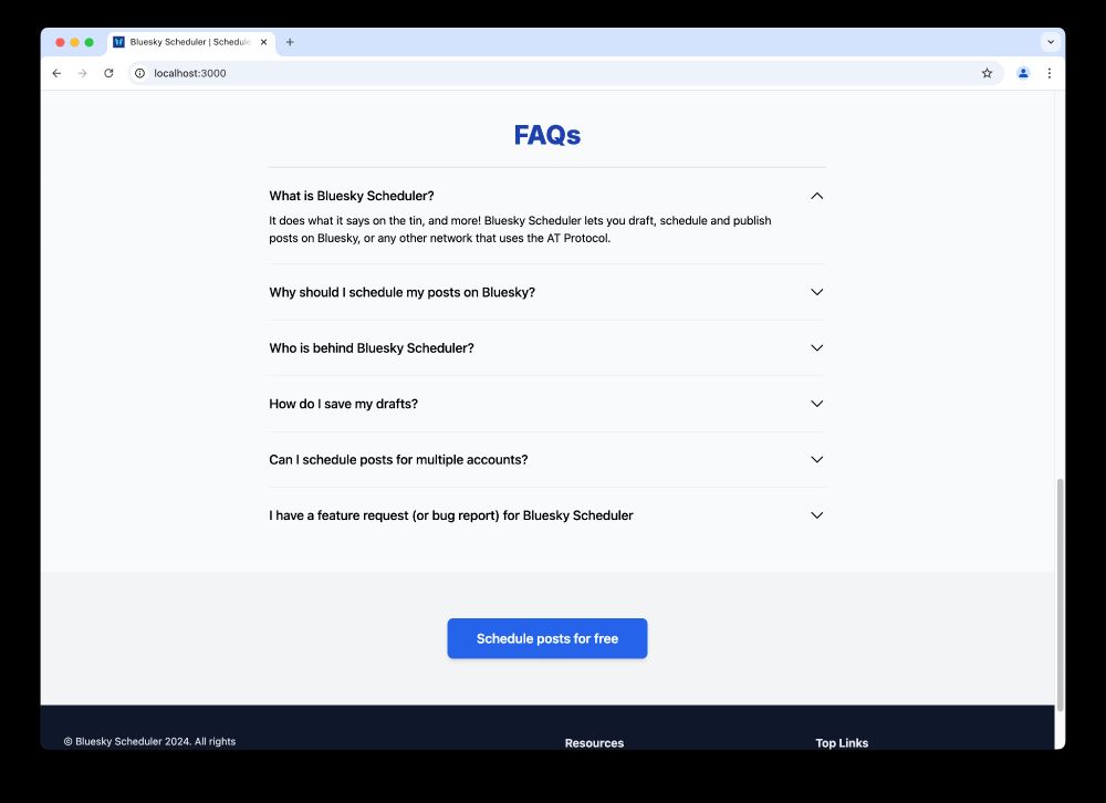 FAQs section