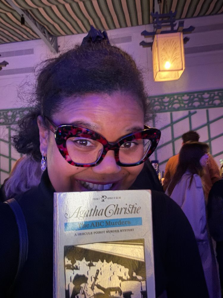  A selfie with an old copy of Agatha Christie’s The ABC Murders