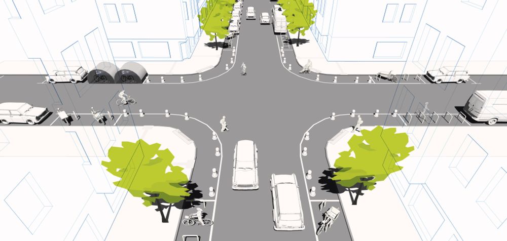 Kleine Kreuzungen: Freihalten der Eckbereiche mit einfachen Mitteln. Markierung und Aufstellpoller