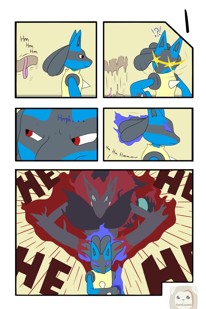 a lucario casually passes by while followed by a seemingly hovering hose of some sort. Upon further inspection with his aura sensing abilities, the pokemon senses the presence of the infamous zoroark