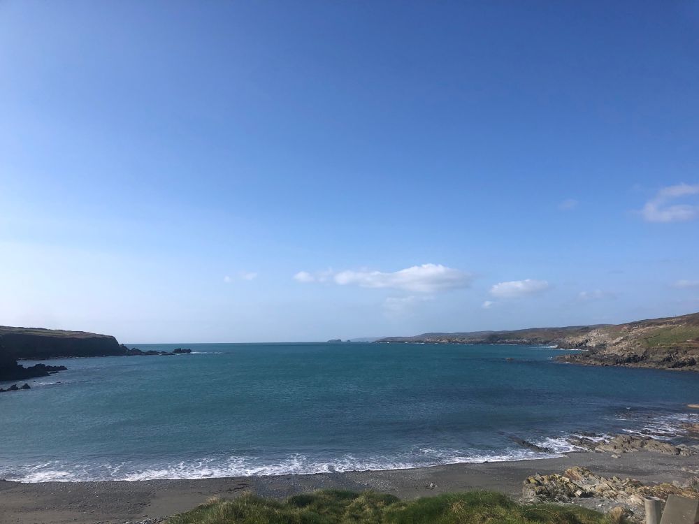 West Cork coastal scene in spring sunshine.
