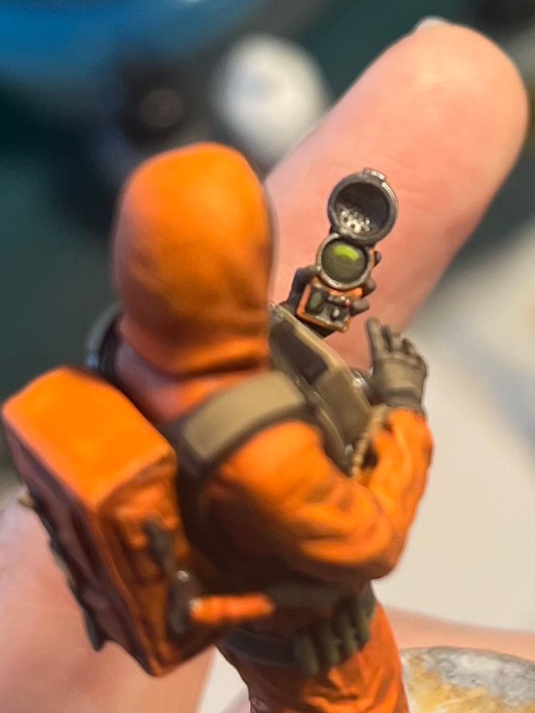 1/35 miniature of an Ecologist from the stalker games. Closer look at the tiny bear detector! I tried my best xD
