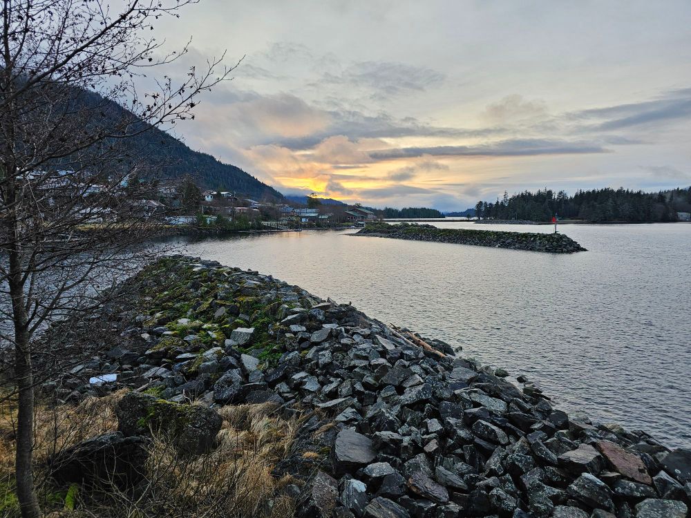 Photo of sunrise from Craig, Alaska. Overlooks pacific Ocean on the west coast of Prince of Wales Island. At the mouth of the harbor.