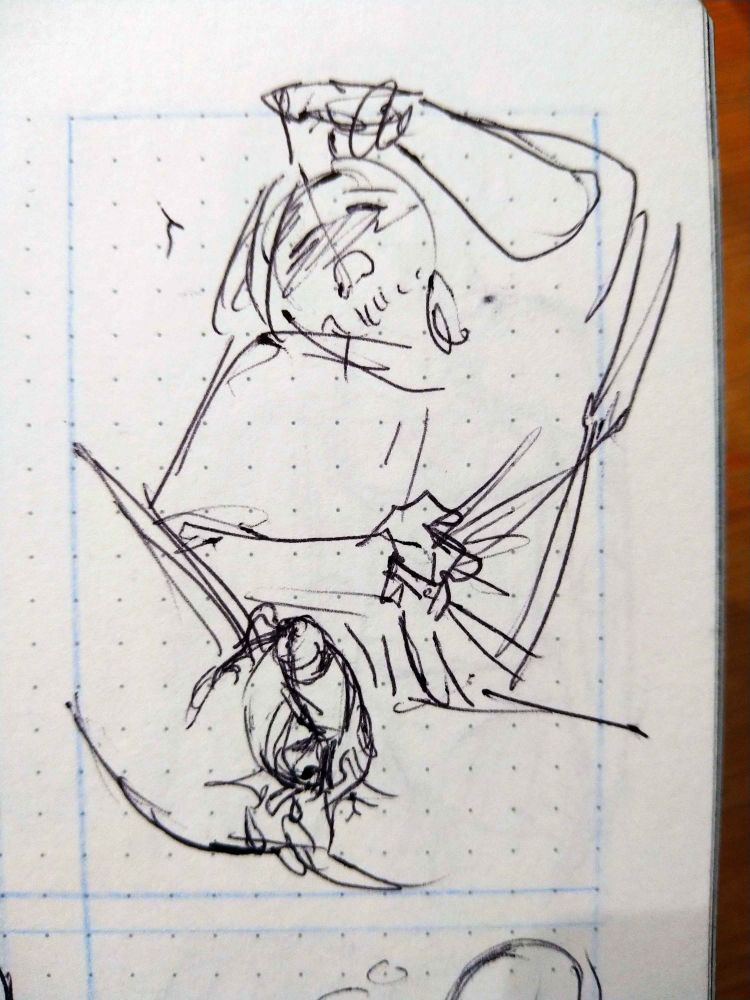 Mathieu clutching at his sweater, his erect cock bouncing up as he orgasms, his wet lips spread open