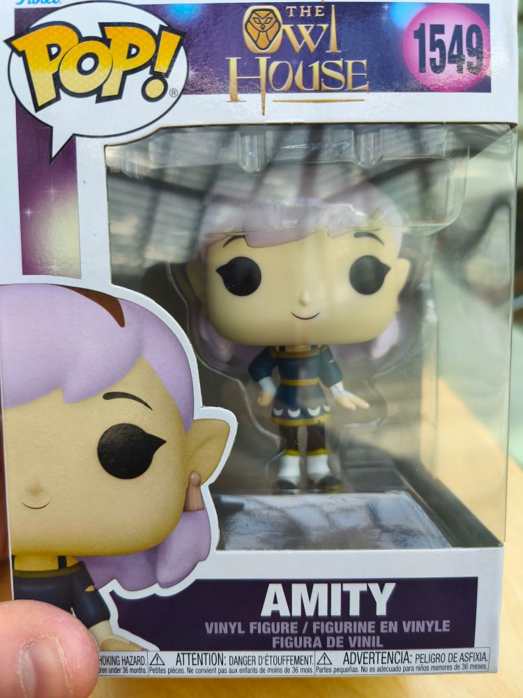 A funko pop of Amity Blight from The Owl House, a character Michele loves so much.