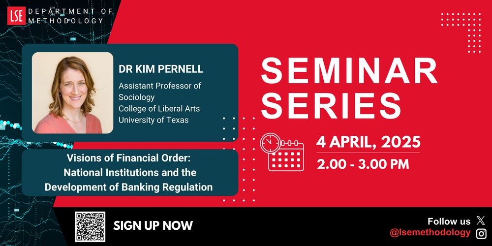 graphic that reads 'seminar series, 4 april 2025, 2.00-3.00pm, Dr Kim Pernell, Assistant Professor of Sociology, College of Liberal Arts, University of Texas'