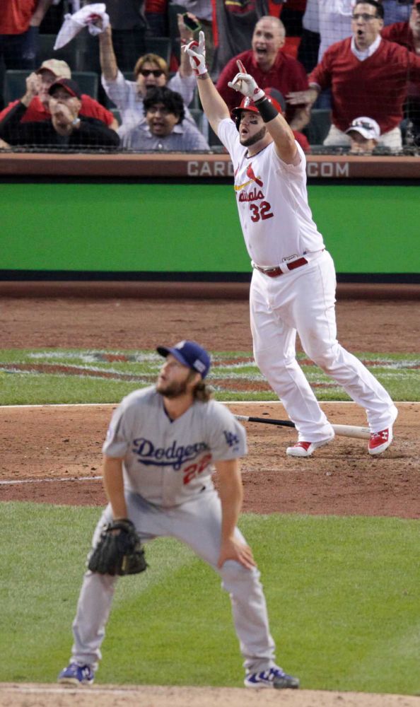 Matt Adams hitting a NUKE off of Clayton Kershaw in the MLB playoffs