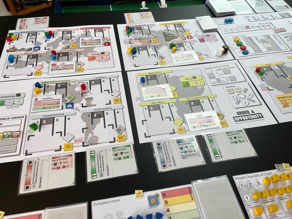 Picture of the game board of Order & Opportunity