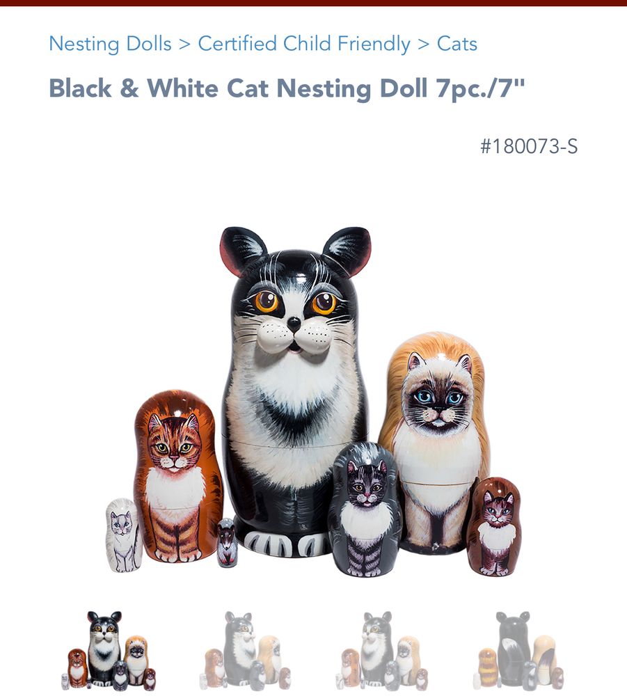 Set of cat nesting dolls