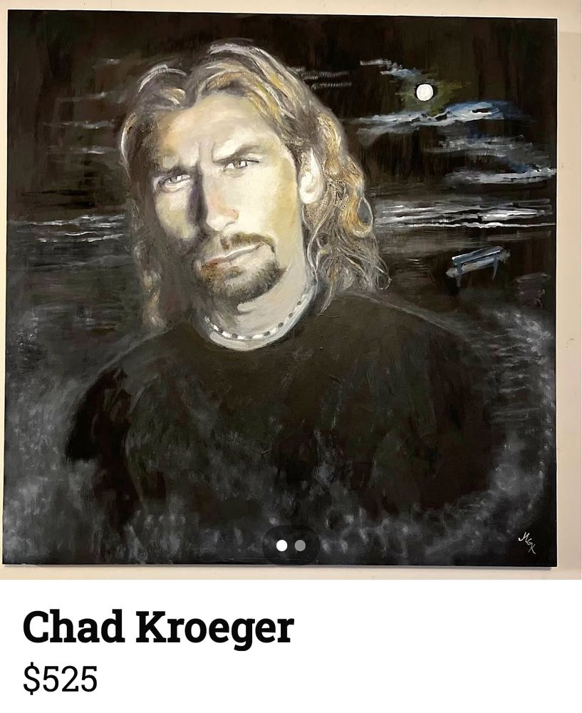 A painting of Nickelback's lead singer Chad Kroeger listed on Facebook marketplace for $525