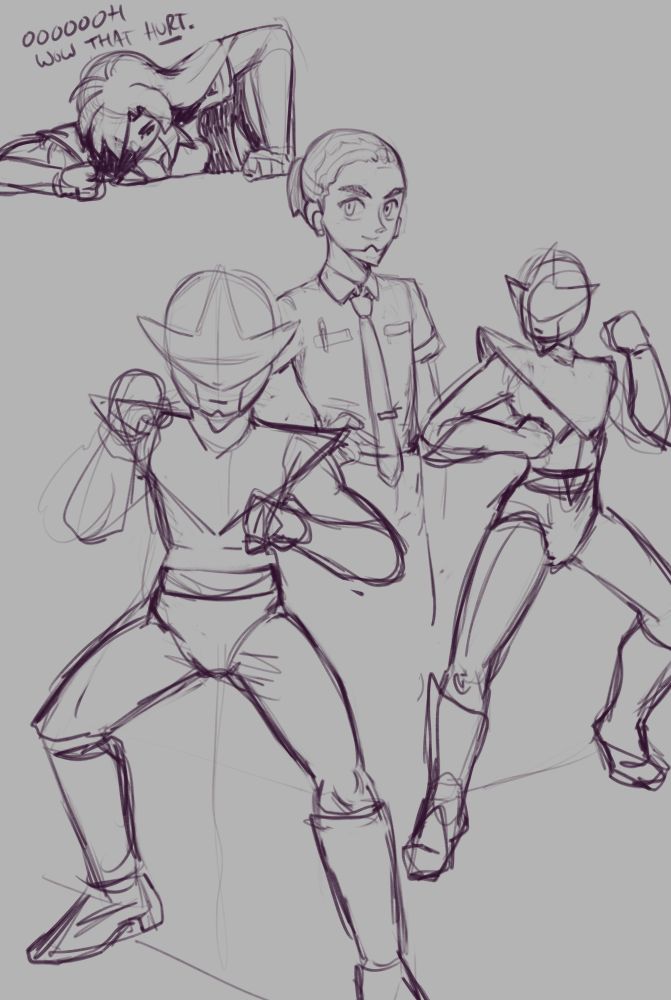 Multiple sketches of Jane pre-transition, appearing to be a young man with a short ponytail and a triangular goatee.