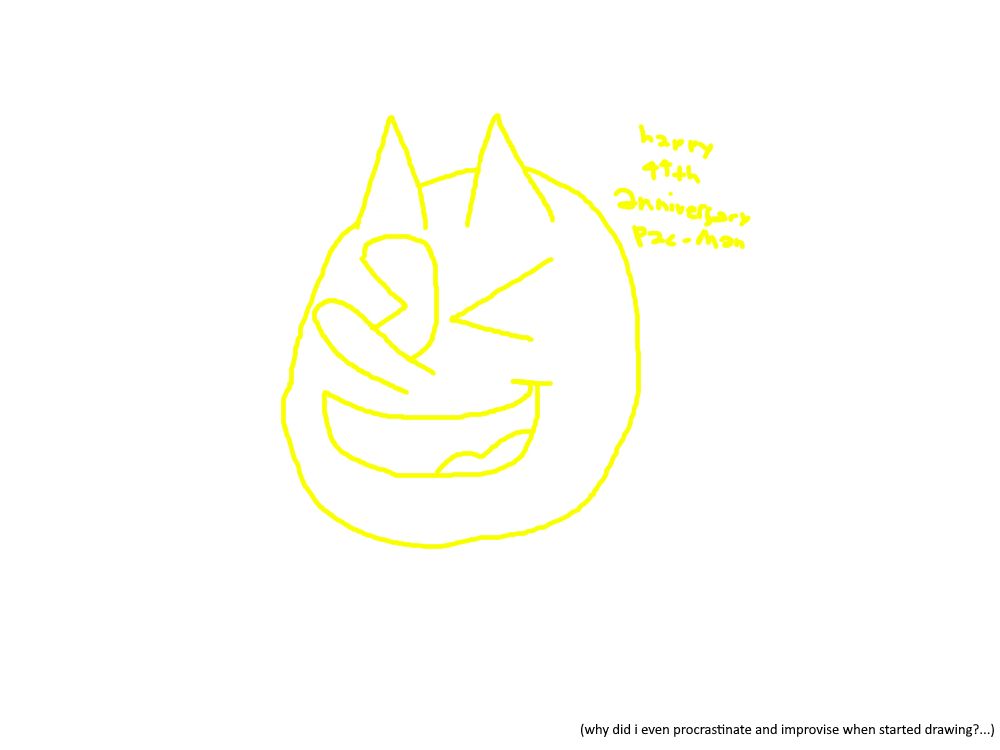 kind of rushed art for Pac-Man's 44th anniversary