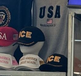 Selling a despicable head cover in the souvenir shop at National Airport in DC