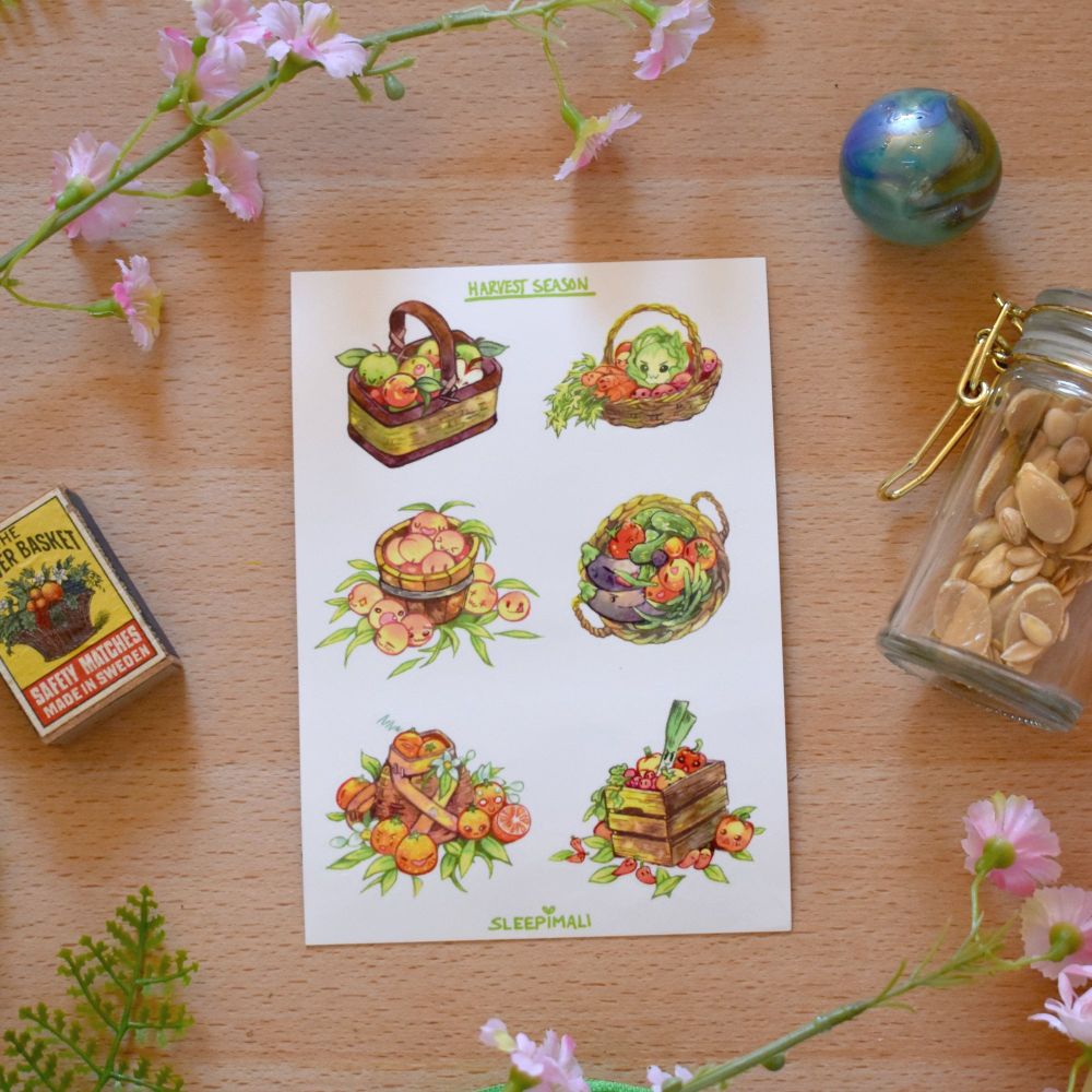 Harvest Season A6 sticker sheet