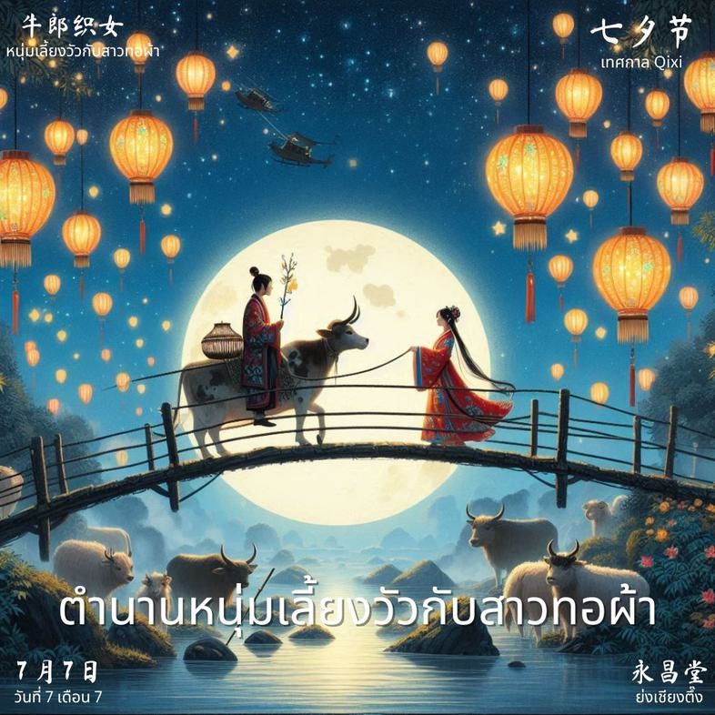 🌌✨ ตำนานความรักของหนุ่มเลี้ยงวัวและสาวทอผ้า 🌟❤️ ในคืนเทศกาล Qixi (七夕节) วันที่ 7 เดือน 7 ดาวอัลแทร์ (หนานหลาง) และดาวเวก้า (จื้อหนี่) จะได้กลับมาพบกันอีกครั้ง!  #QixiFestival #LoveStory #AltairAndVega #Romance #Inspiration