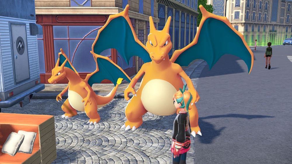 通常のリザードンとオヤブンのリザードンが並んでいる図