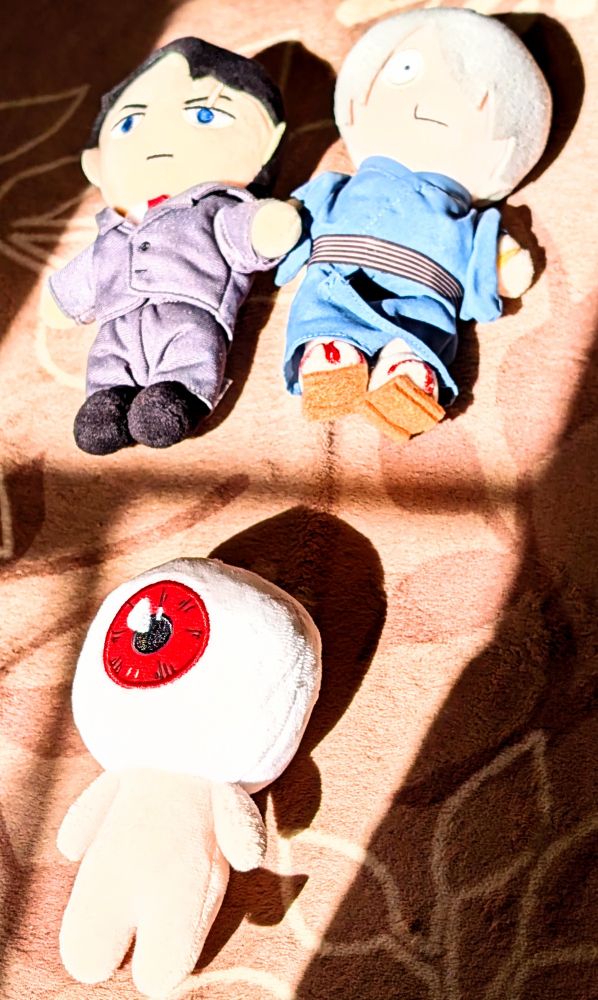 蓄光しているひか目とひか父とひか水の写真です。