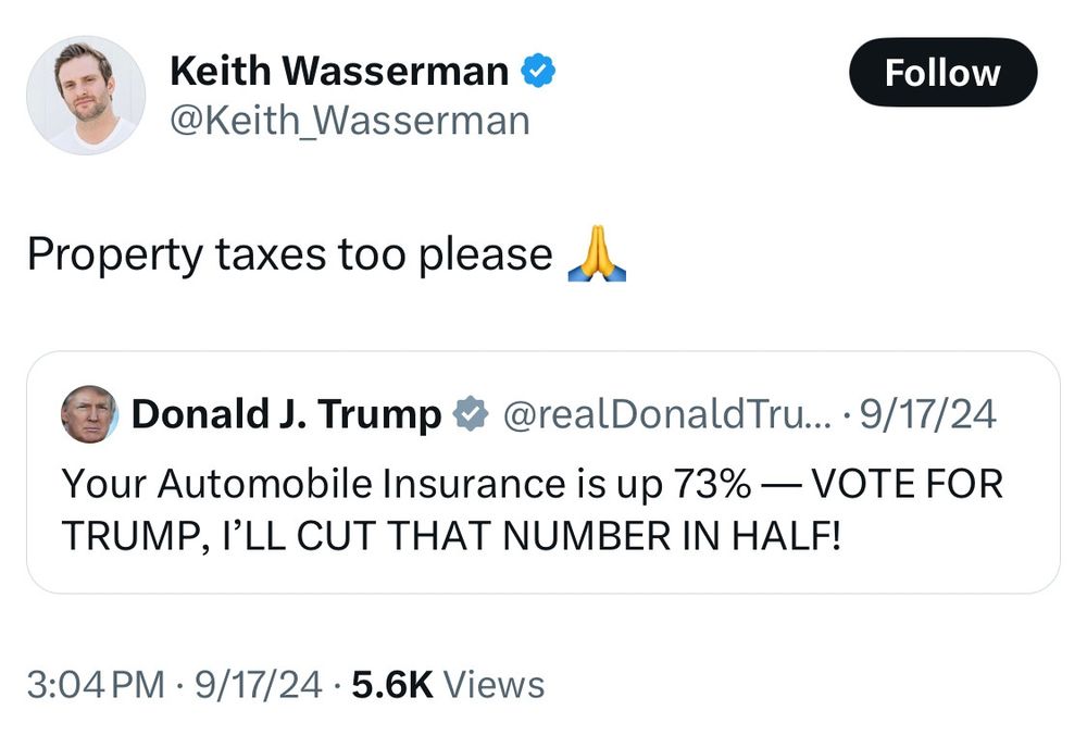 Guy named Keith Wasserman asking Donald Trump to lower his property taxes