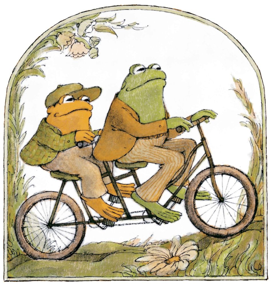 Frog and Toad on the tandem bicycle