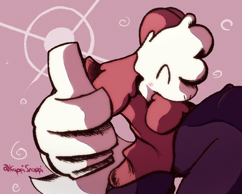 brayden giving you a thumbs up in a very specific color palette!