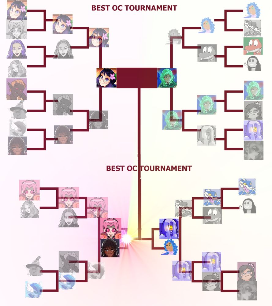 Bracket with a mark at losers round 4 match 1, between Jb and Enna.