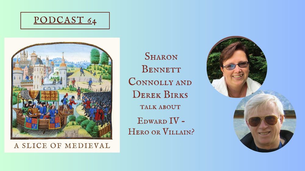 Out today! The latest Slice of Medieval #podcast which features @thehistorybits.bsky.social and I talking about Edward IV. Was he a hero or a villain?
https://bit.ly/4co6e6N