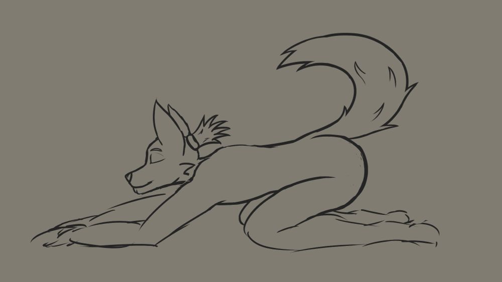 Sketch of Seb doing yoga.