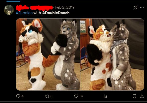 A post on Twitter with images of the OPs suit and Pudge's suit, where the OP directly states that DoubleDooch is in the photos. DoubleDooch is now a deleted account.