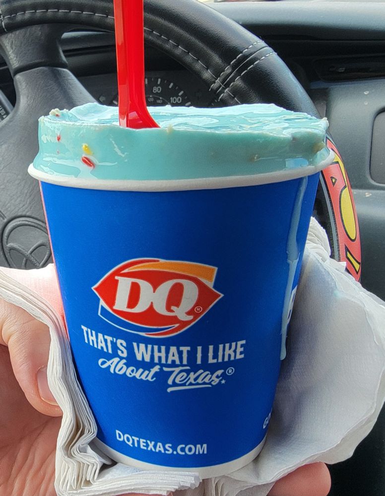 Superman cookie dough Blizzard ice cream photo