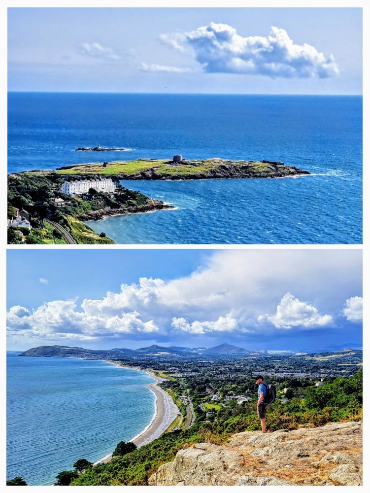 14.7.2025 11:00am Bastille Day 🇫🇷
dlr Killiney Hill Park.
• view north to Sorrento Terrace & Dalkey Island.
• view south across Killiney Bay to Bray Head & Great Sugar Loaf.