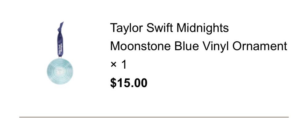 Taylor swift moonstone blue vinyl ornament.