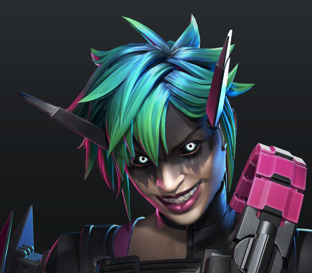 screenshot of alter's game model showing her regular teeth