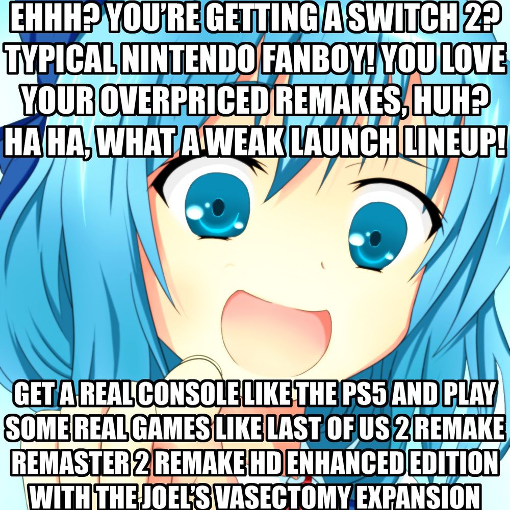 I write words on anime girl pictures (@kawaiibossbaby.bsky