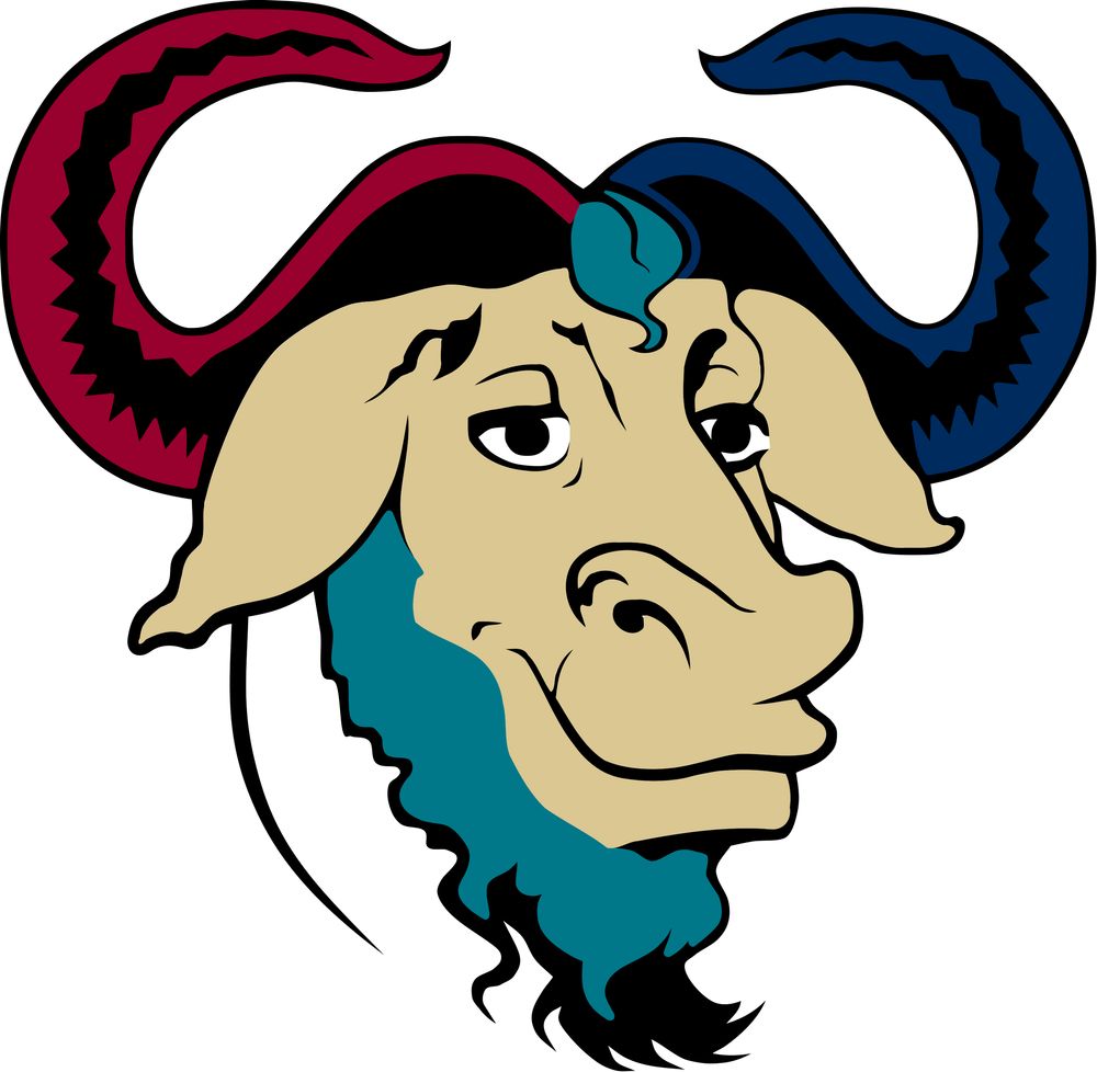 An updated render of the TCC Free-as-in-Freedom Software club mascot, the GNU but with the school's colors. This PNG render is based off of an updated SVG made in inkscape that defined the colors with proper vectors rather than messing with binaries in gimp.