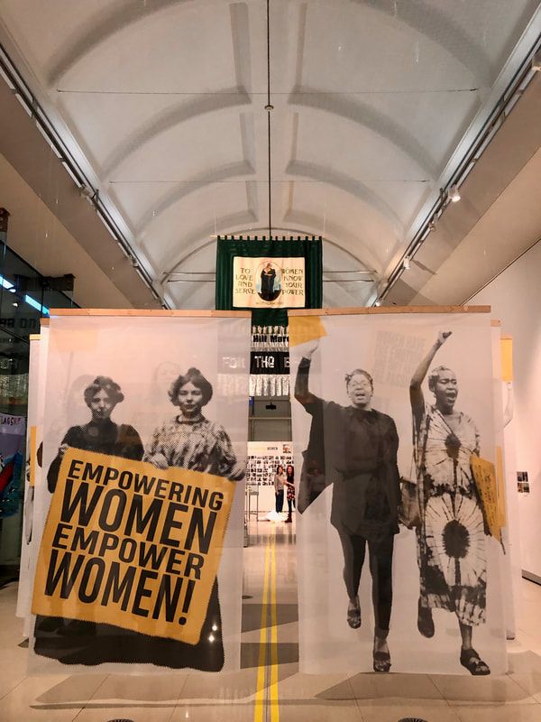 The entrance to the 'Empowering Women Empower Women' exhibition in October 2019 by the National Lottery Heritage Fund project, Remembering Resistance.