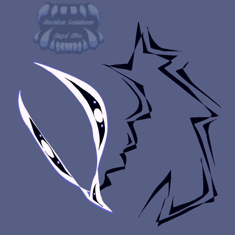 a think mask creature with two sets of eyes on the "ears" of the mask and one on the bottom, the shapes of the eyes are mimmicing that of a bigger eye as a whole, the shadowy trail almost zigzags and splits off unlike normal smoke