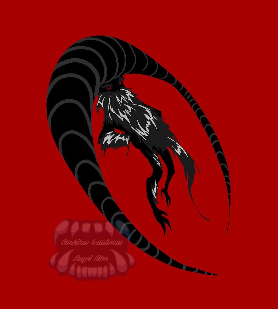 a small devil-ish humanoid with huge horns making an arch on top of his head, he has a beard longer then his body, visibly bery hairy all over his forearms and legs, he has scary hollos red eyes